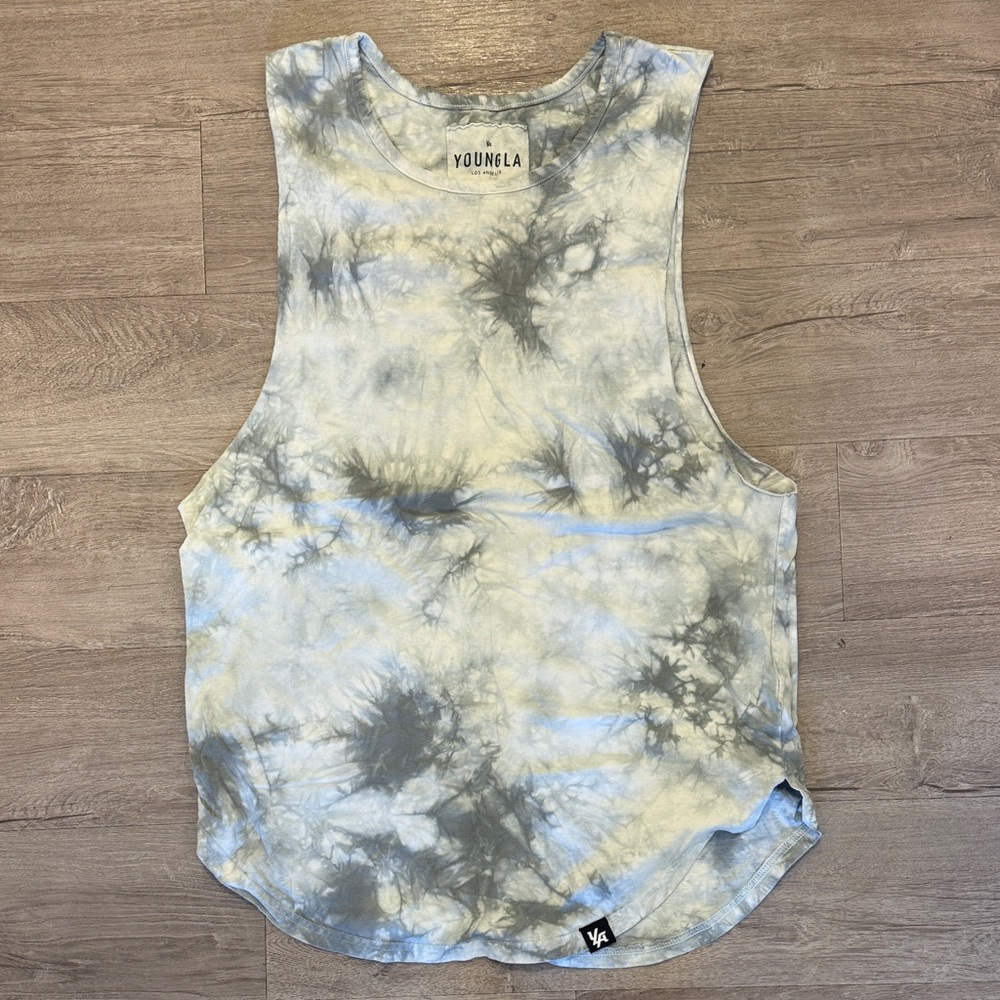 Young LA grey tie dye tank. Size XL